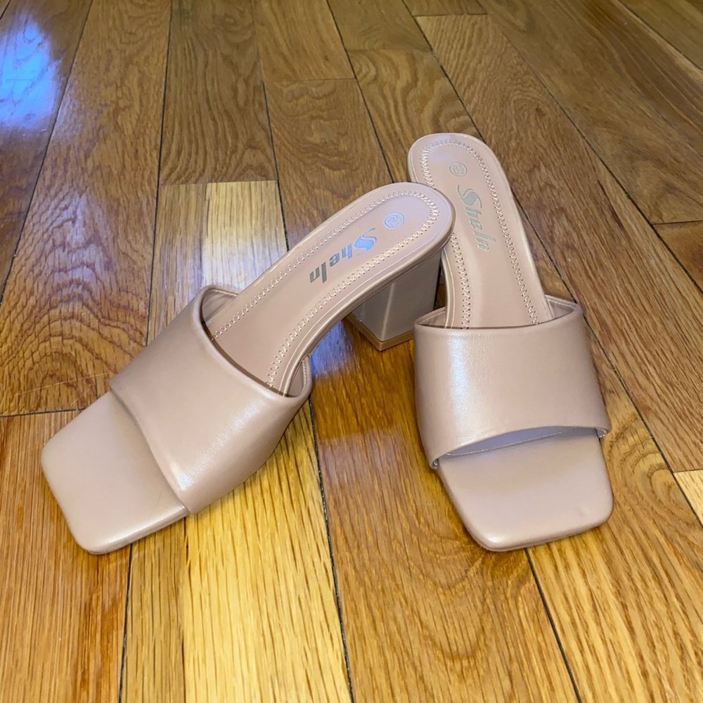 Nude Slip On Heels